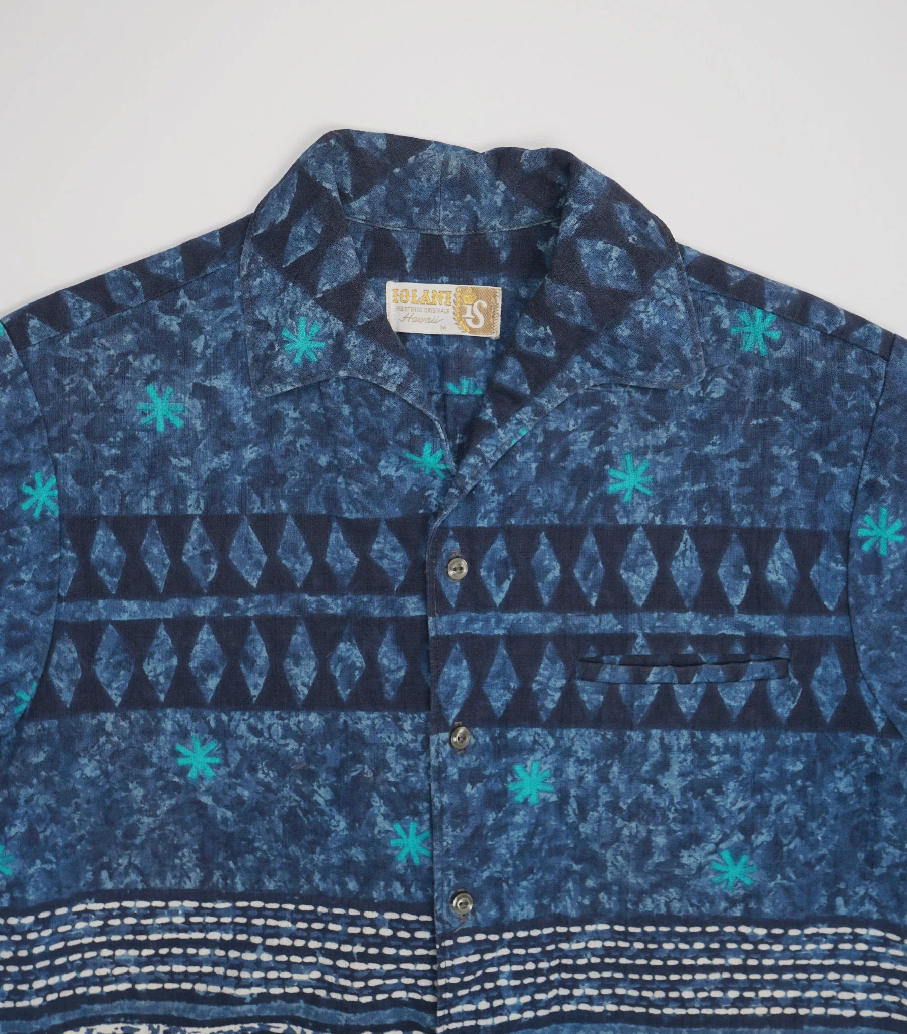 1970's Cotton Patterned Shirt S/S - Image 3