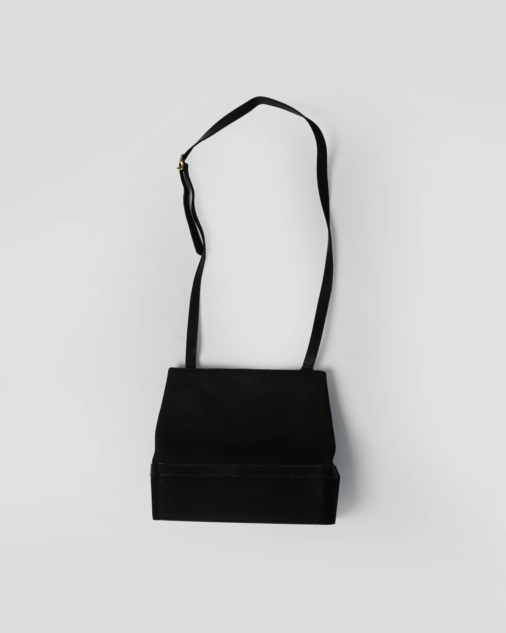 Nubuck Shoulder Bag w/ Lizard Strap - Image 3