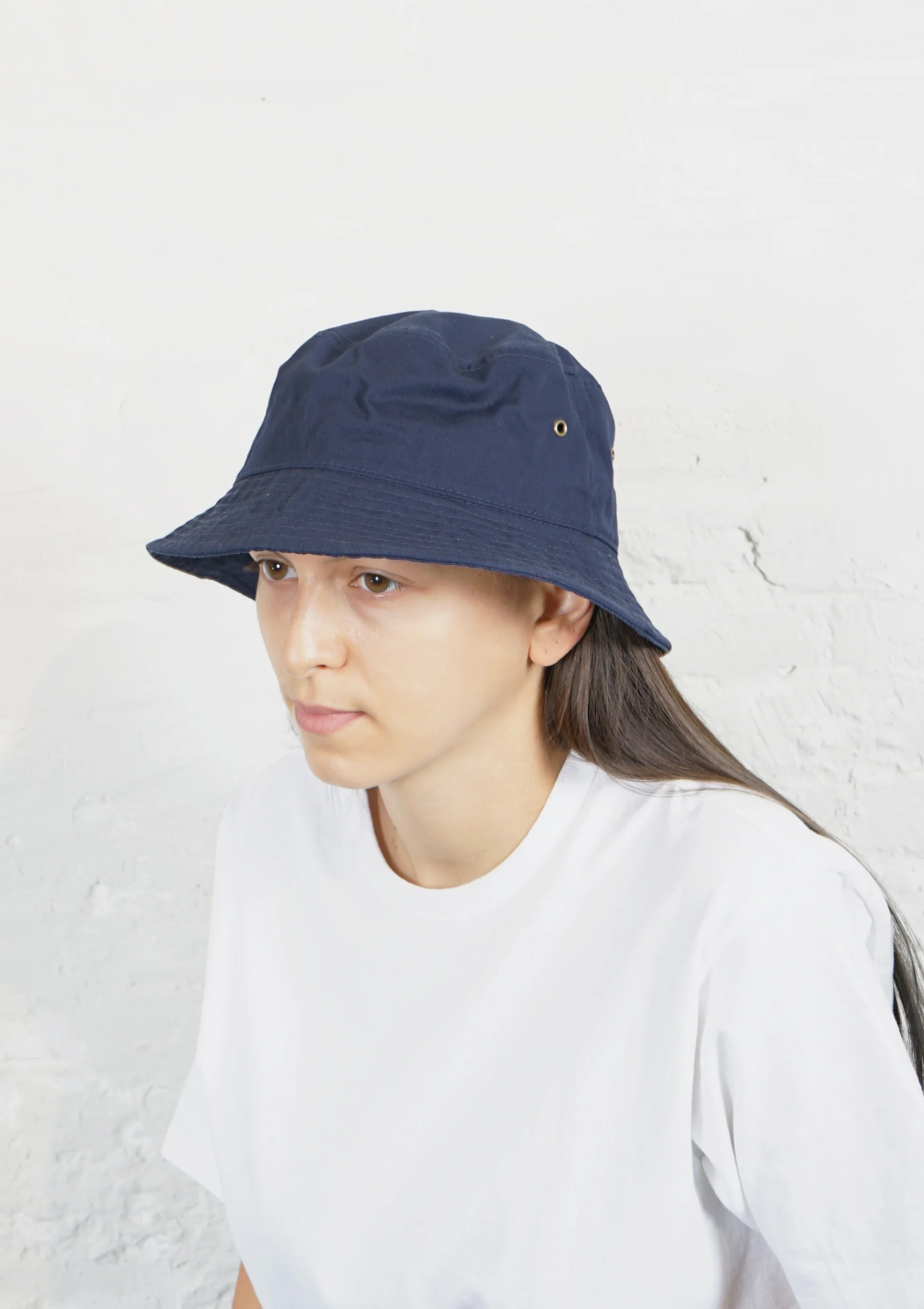 Cotton Bucket Hat Navy - Image 3
