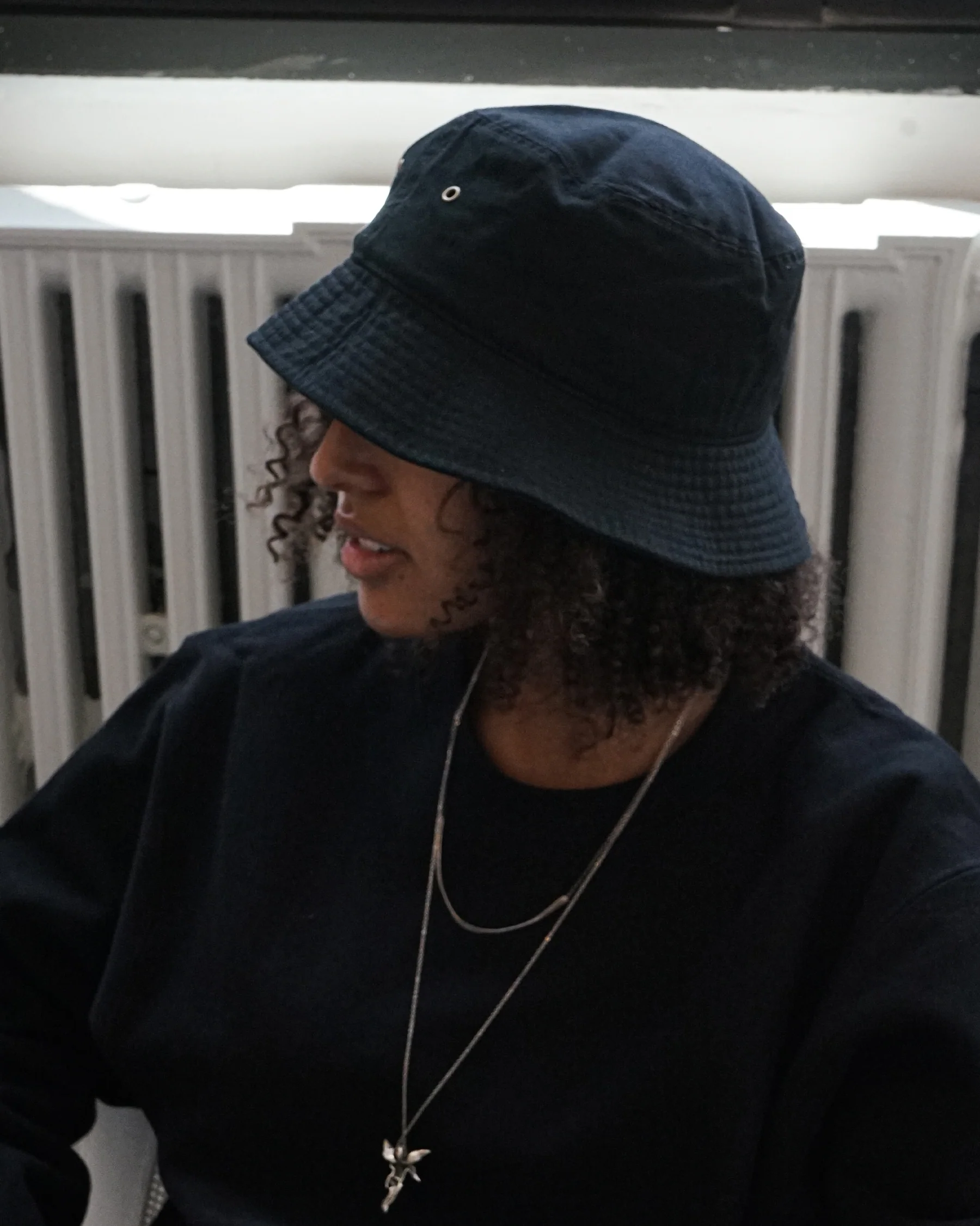 Cotton Bucket Hat Black - Image 3