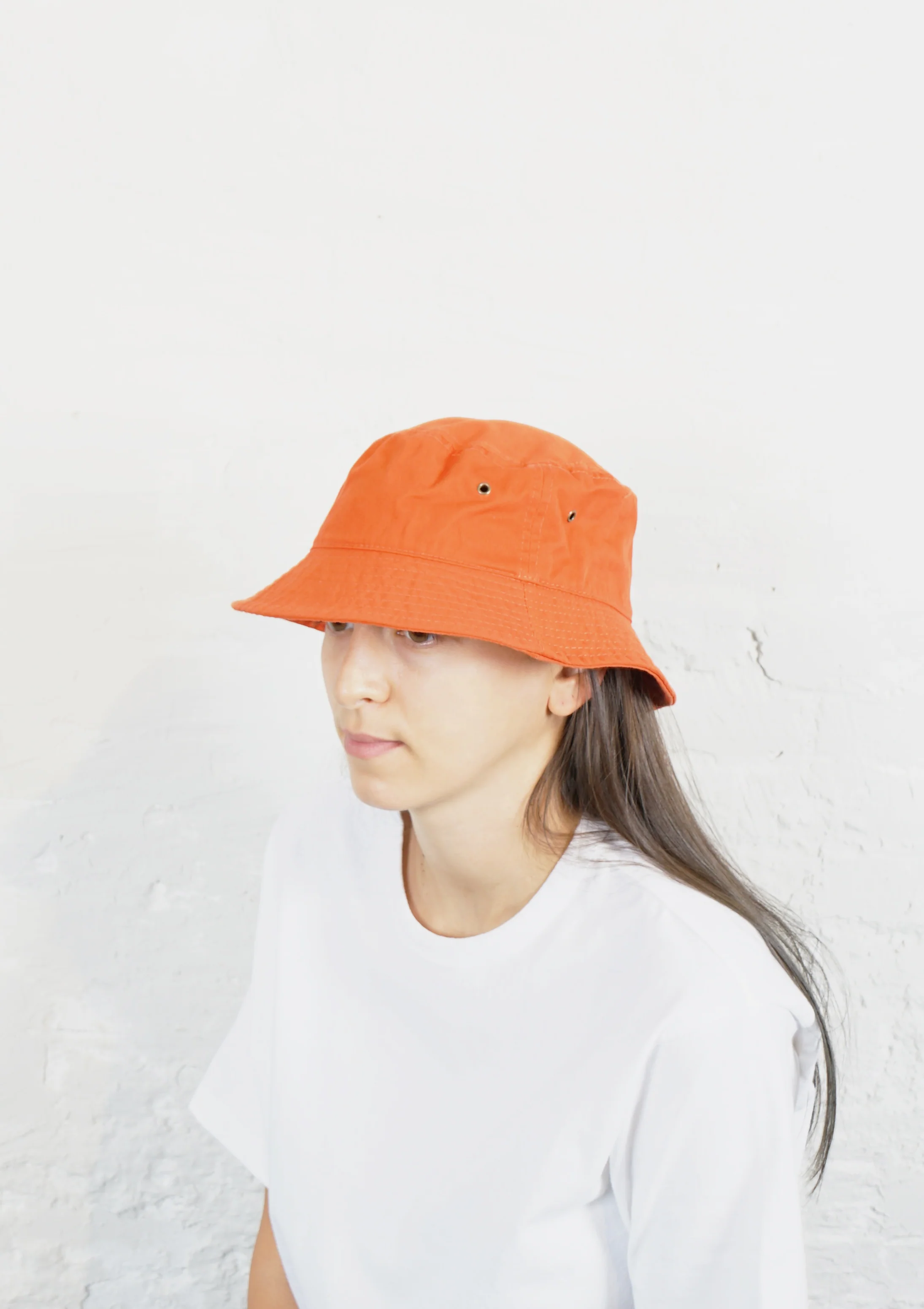 Cotton Bucket Hat Orange - Image 4