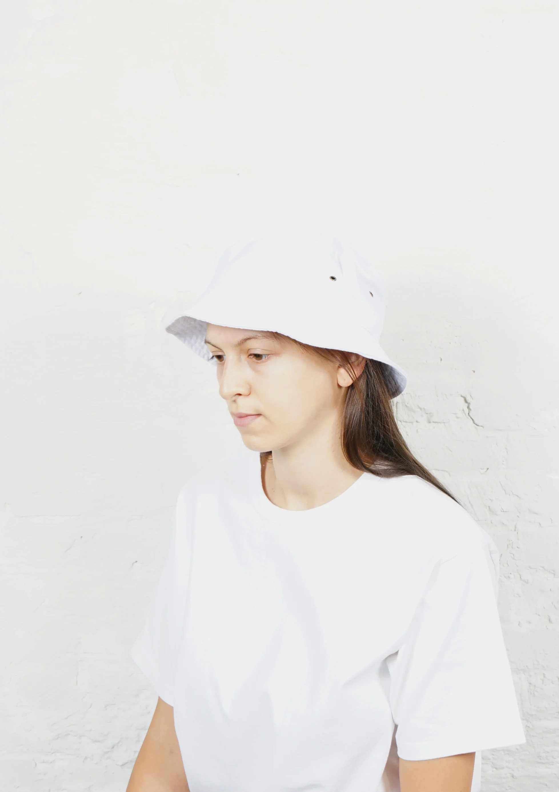 Cotton Bucket Hat White - Image 4