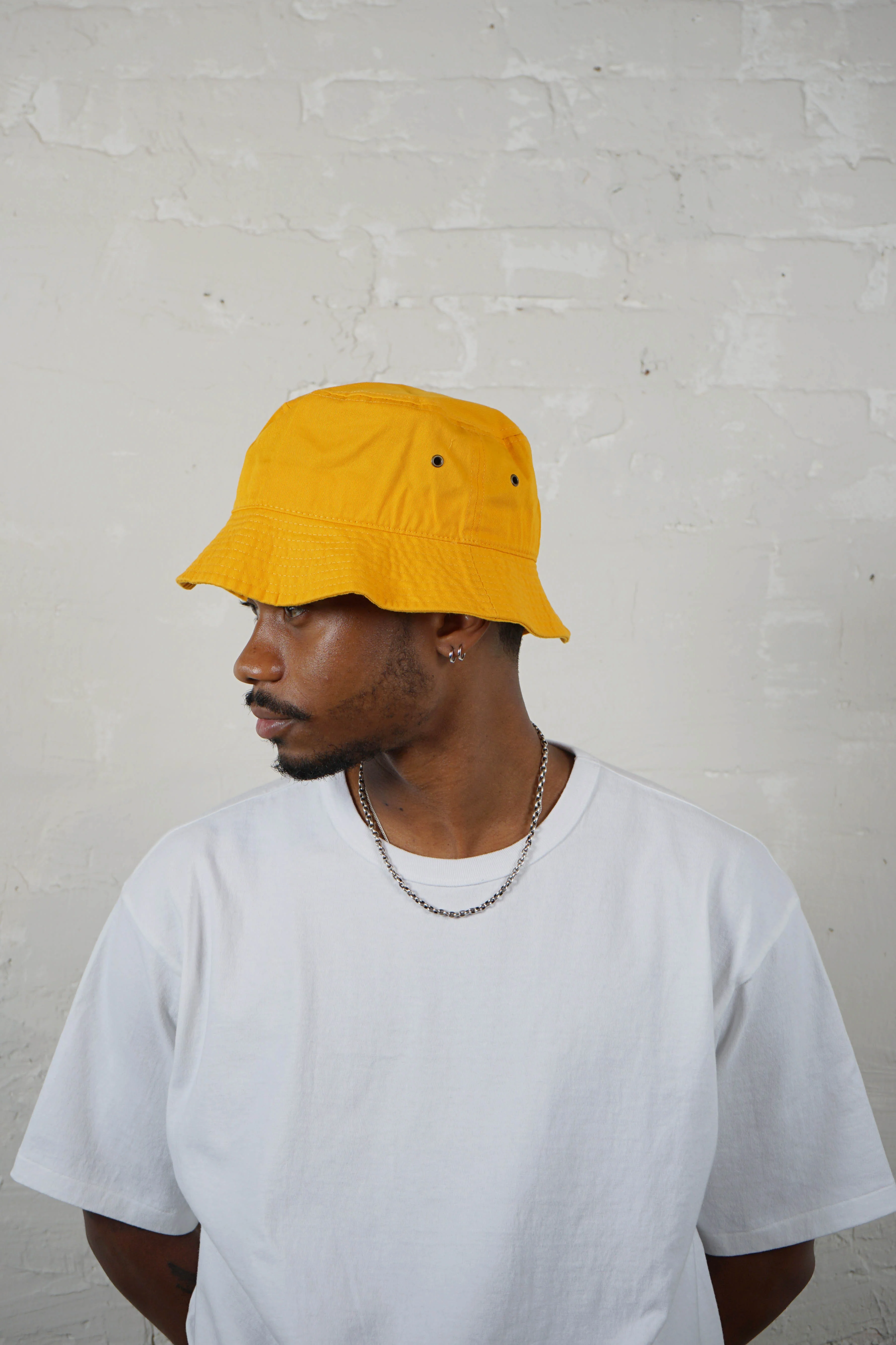 Cotton Bucket Hat Gold - Image 4
