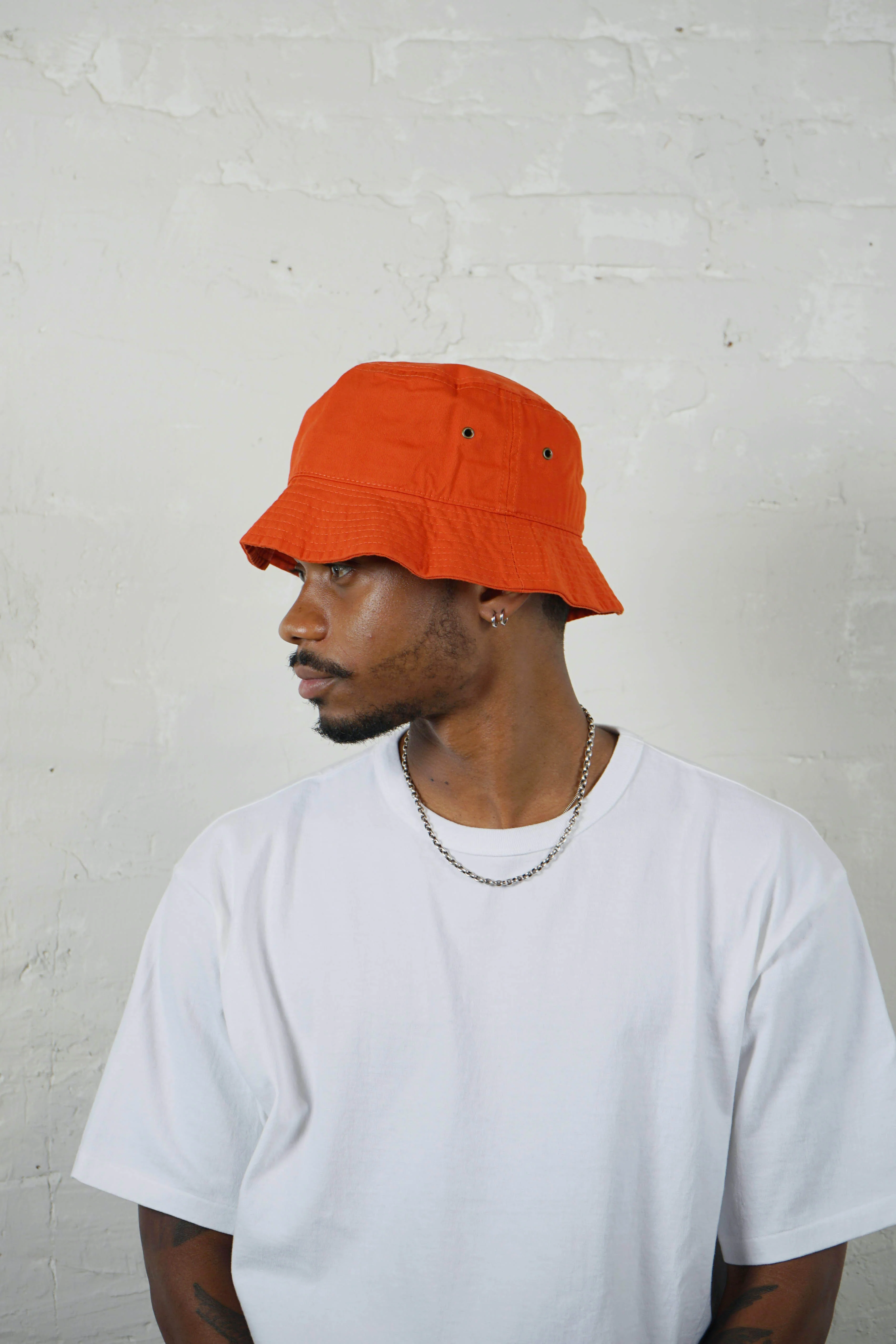 Cotton Bucket Hat Red - Image 4
