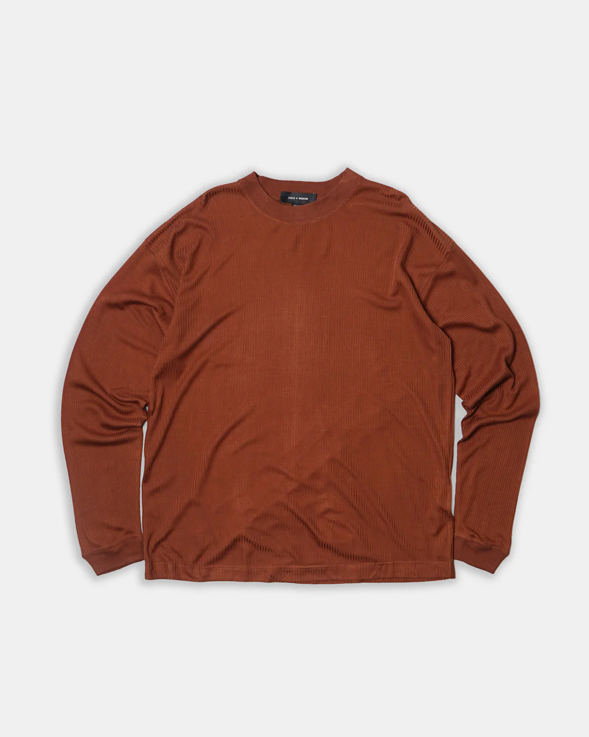 Silk Rib Tee L/S / Brown - Image 4