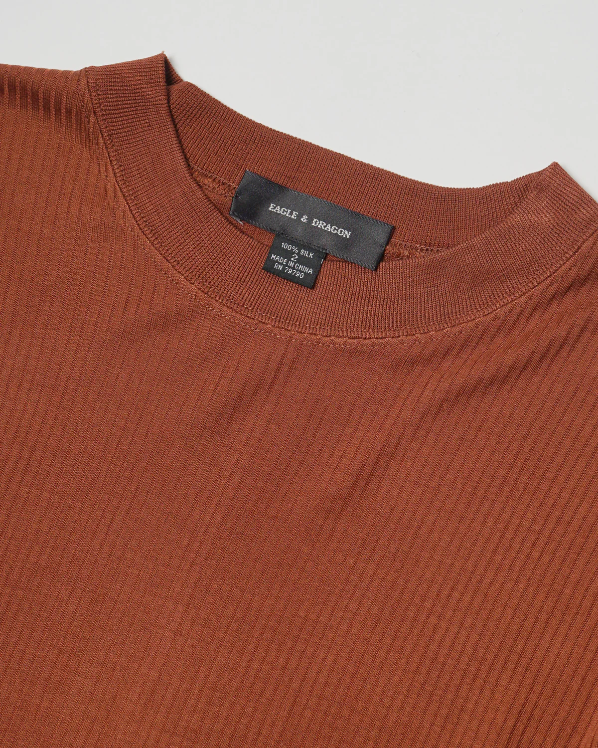 Silk Rib Tee L/S / Brown - Image 6