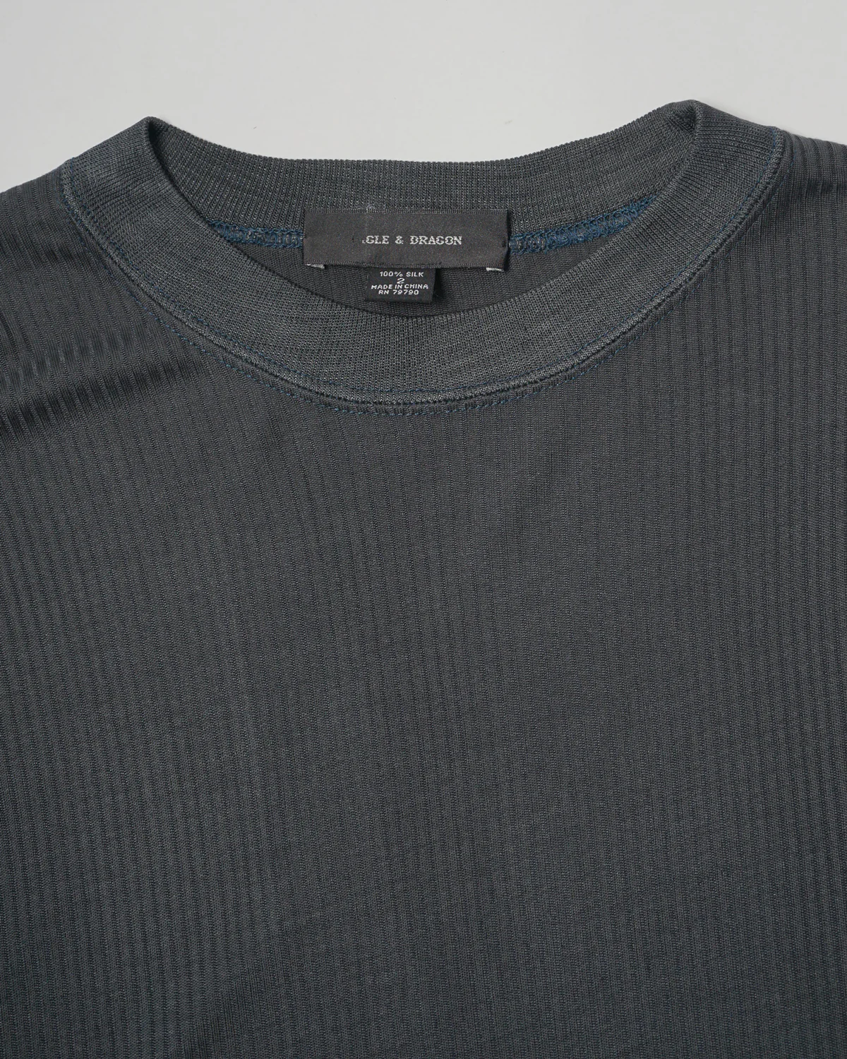 Silk Rib Tee L/S / Dark Gray - Image 3