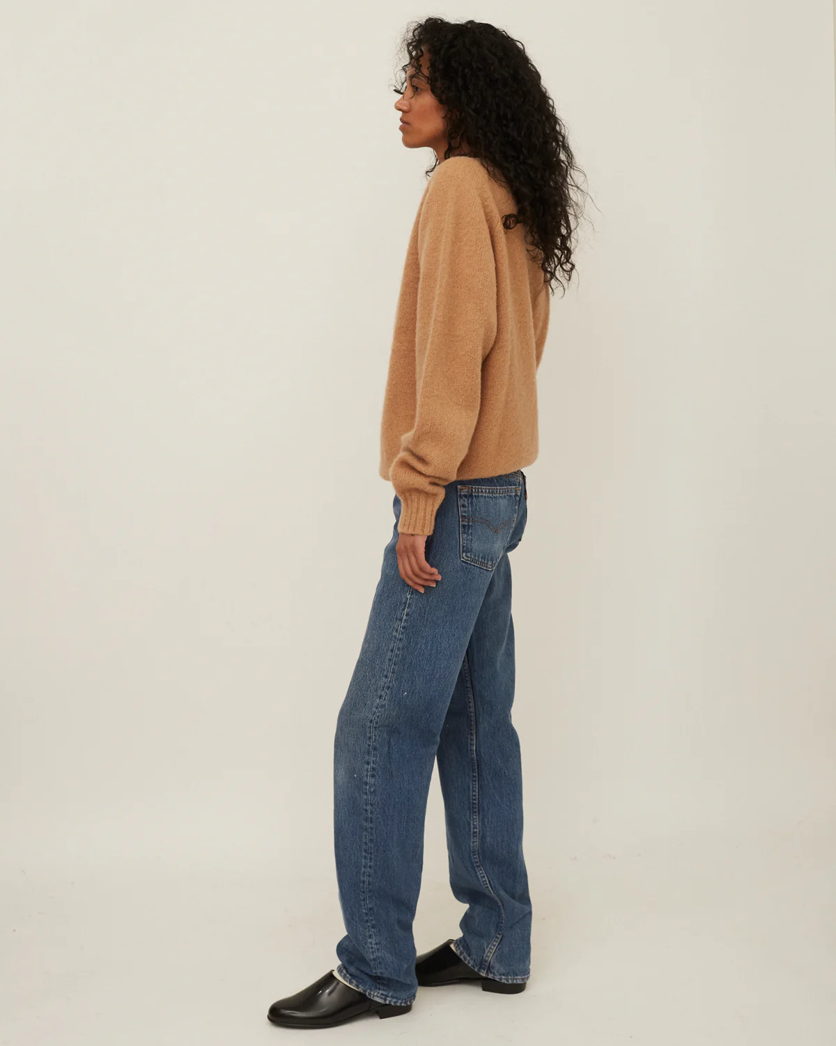 Brushed Shetland Sweater Crew Neck / Beige - Image 13