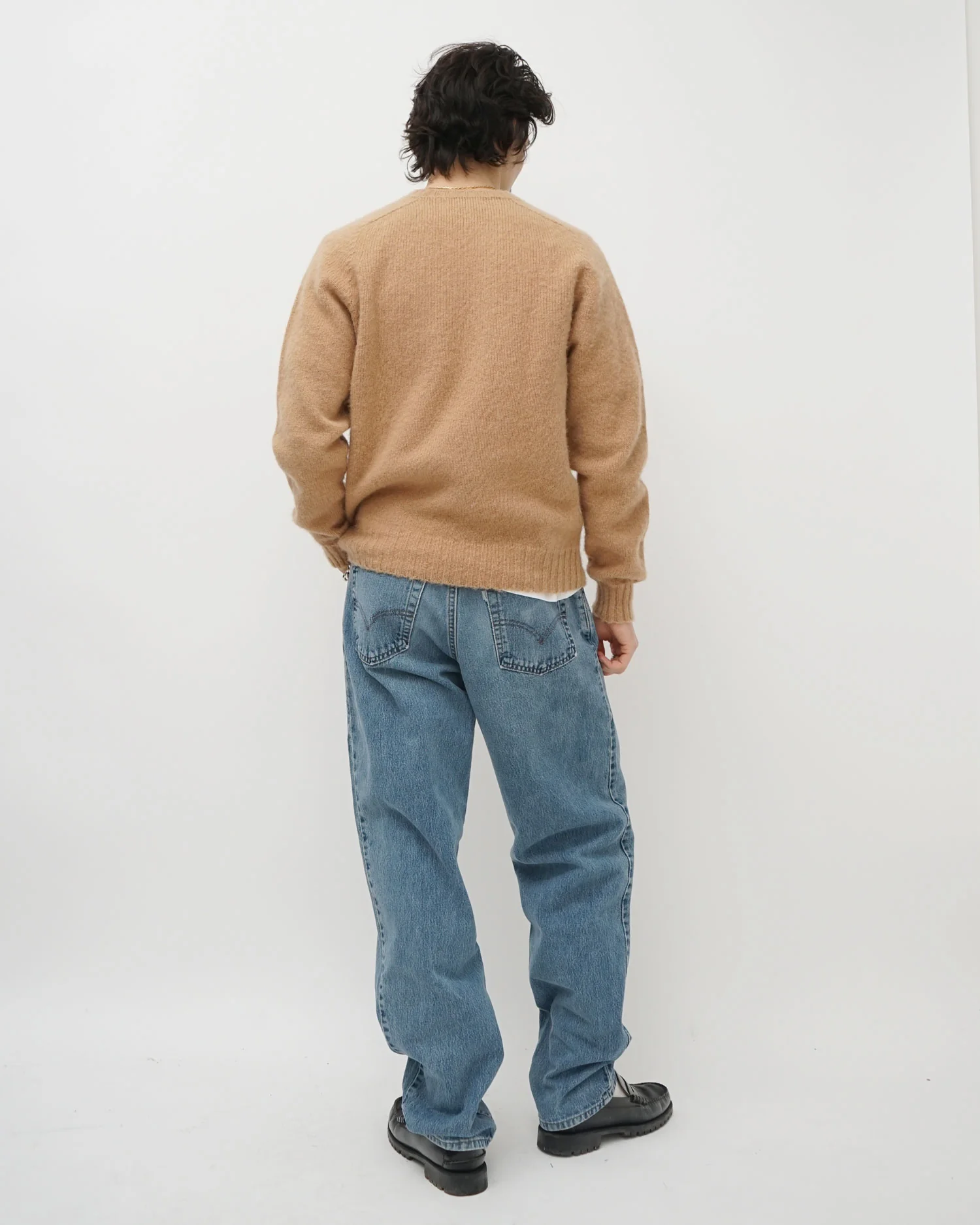 Brushed Shetland Sweater Crew Neck / Beige - Image 8