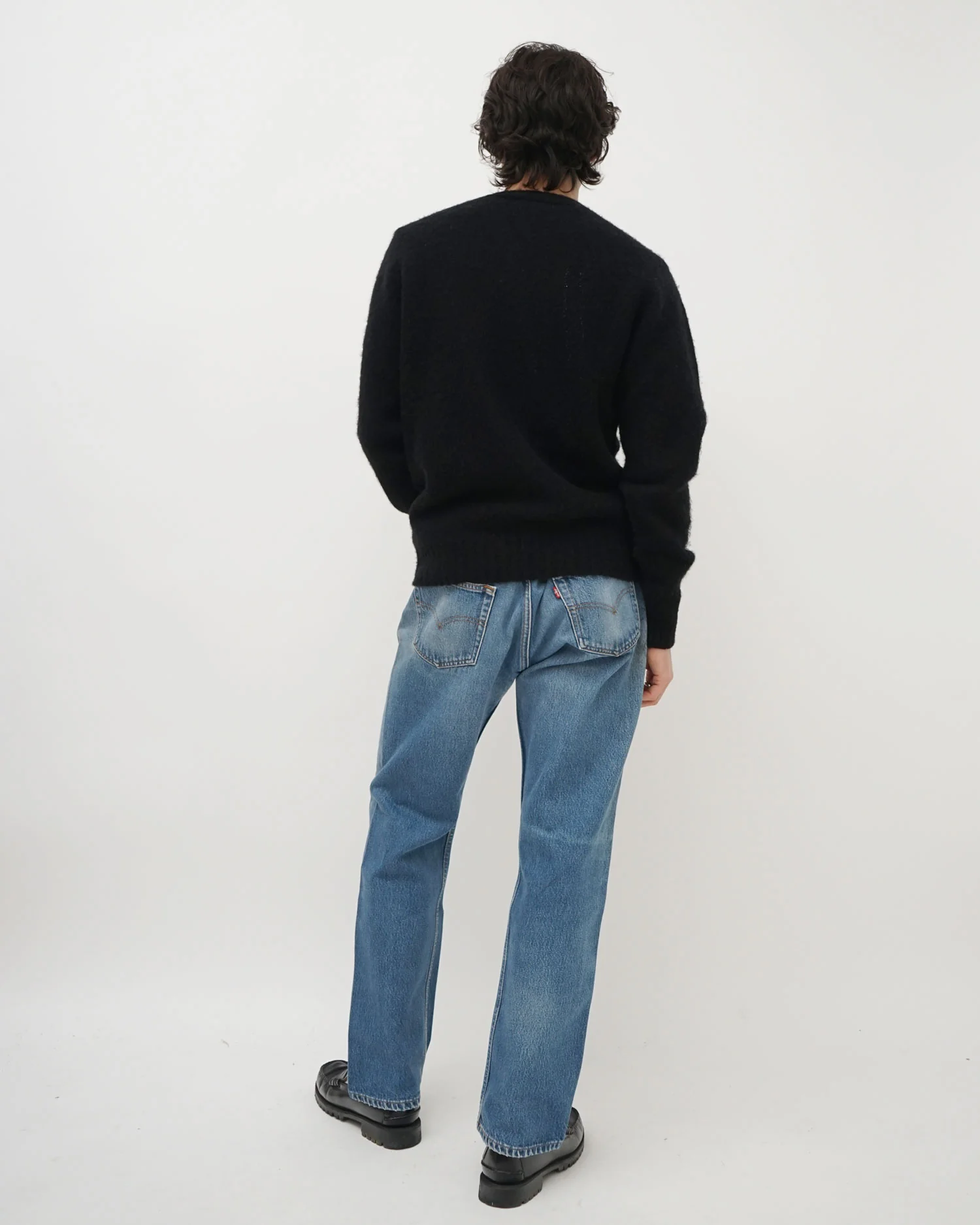 Brushed Shetland Sweater Crew Neck / Black - Image 10