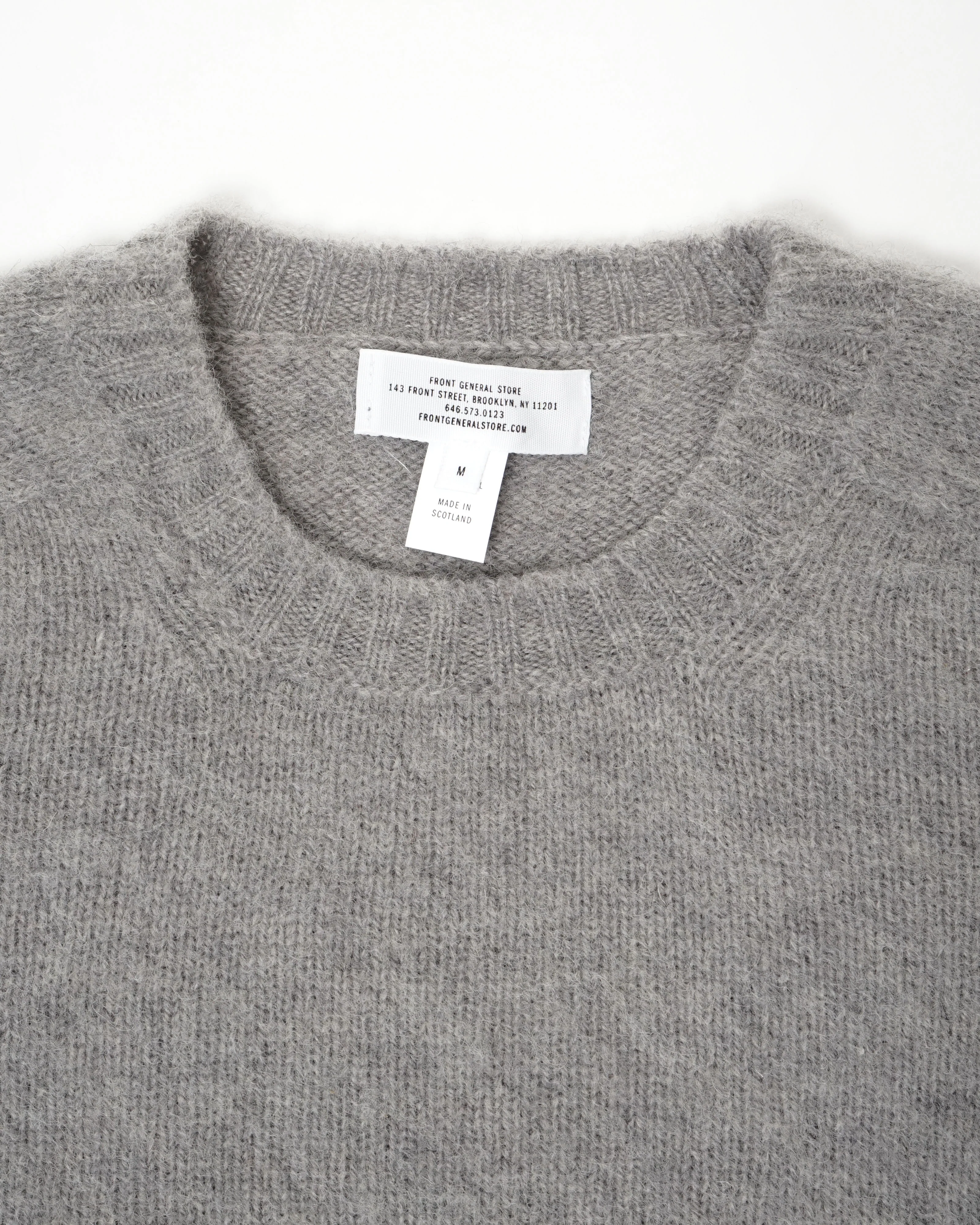 Brushed Shetland Sweater Crew Neck / Gray - Image 5