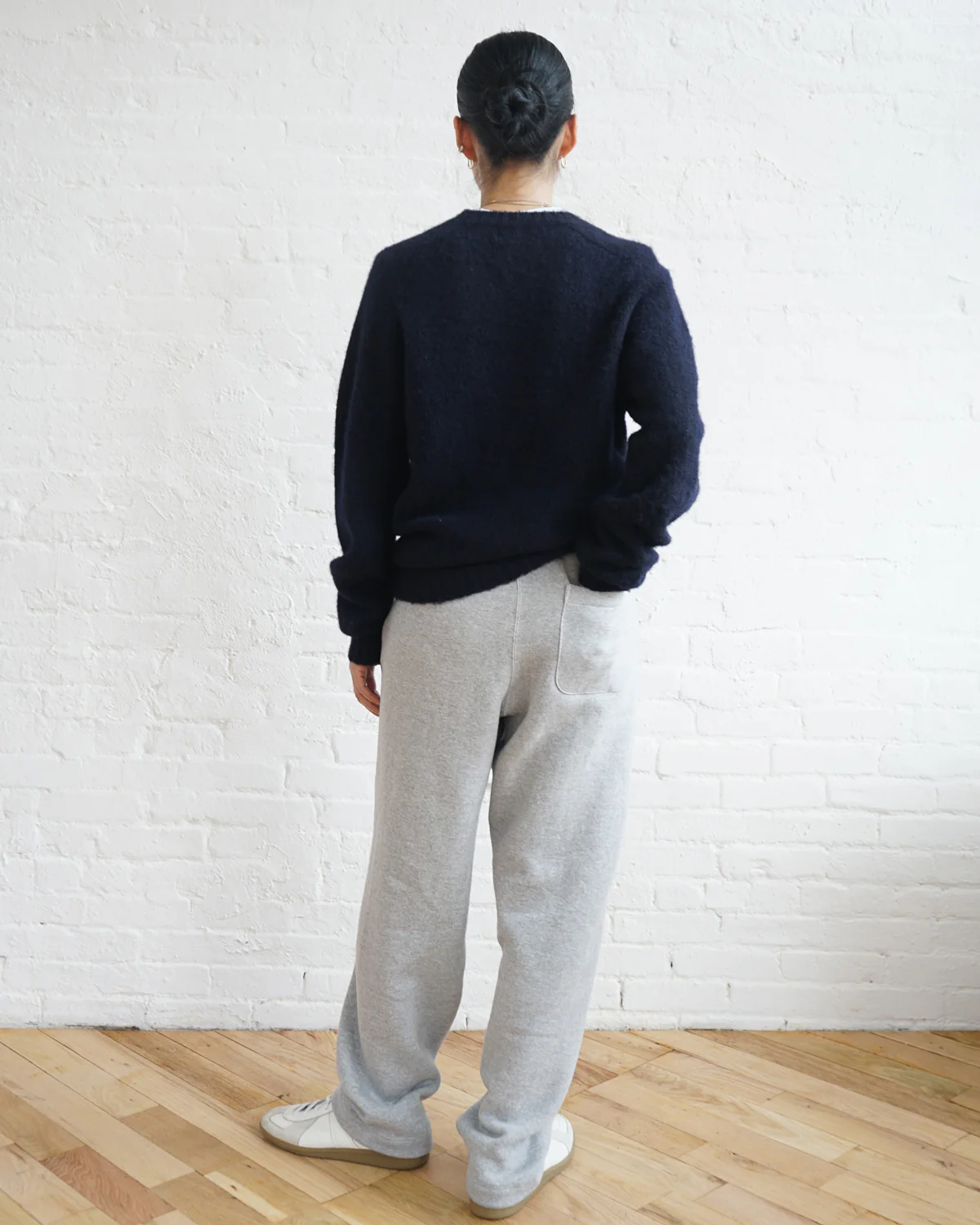 Brushed Shetland Sweater Crew Neck / Navy - Image 4