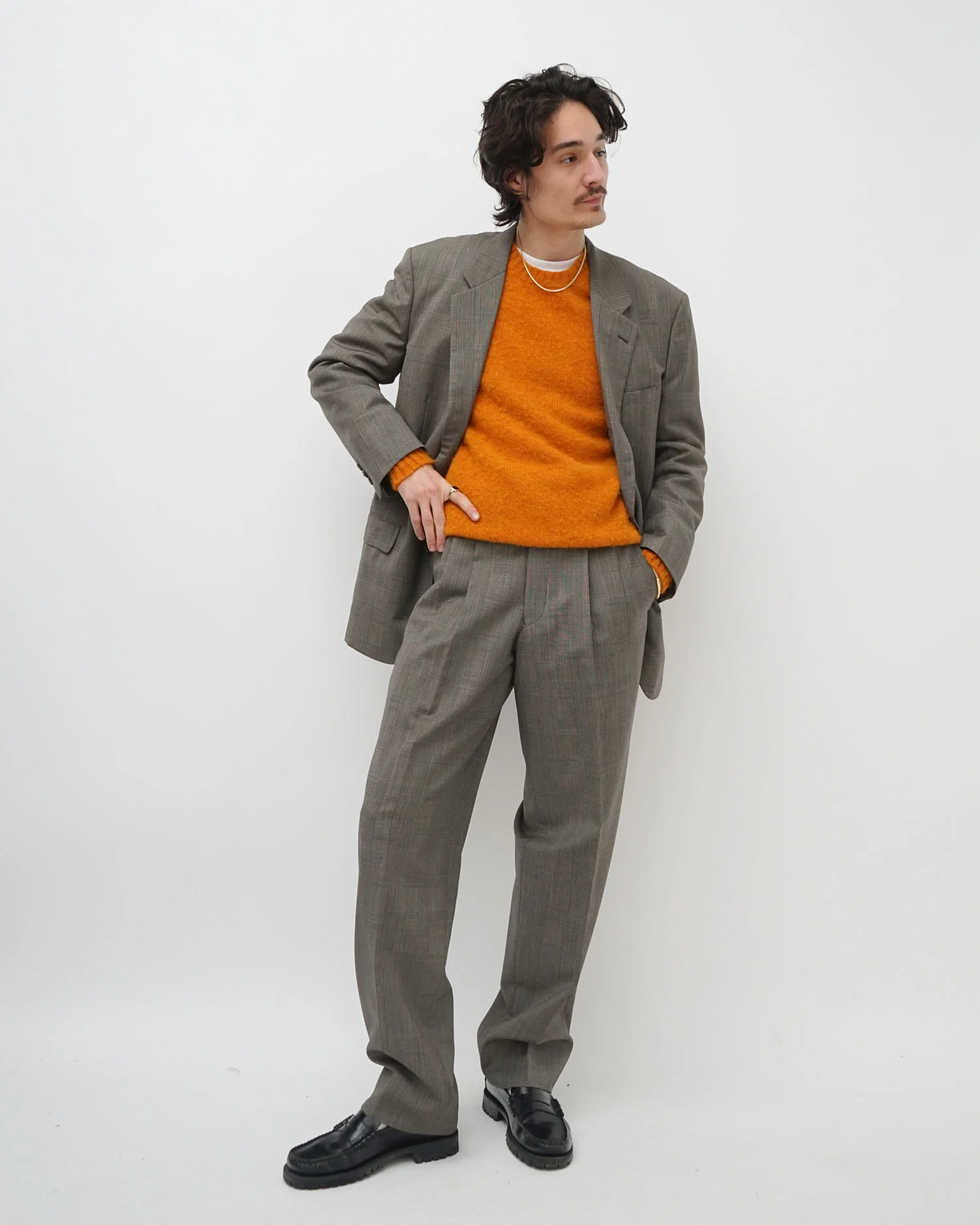 Brushed Shetland Sweater Crew Neck / Orange - Image 4