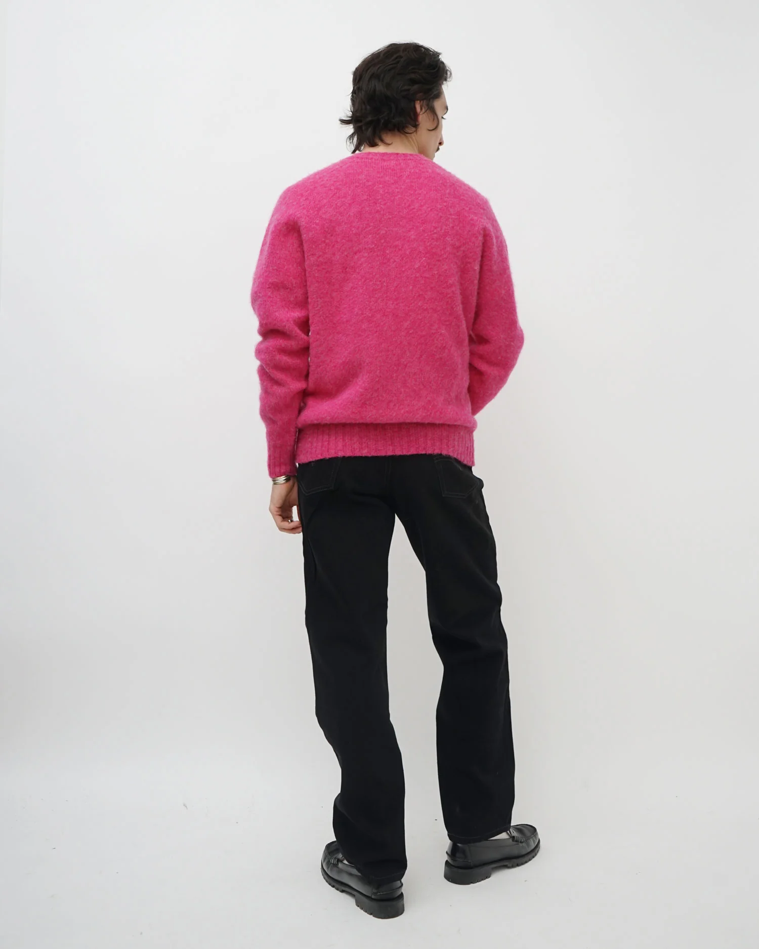 Brushed Shetland Sweater Crew Neck / Pink - Image 4