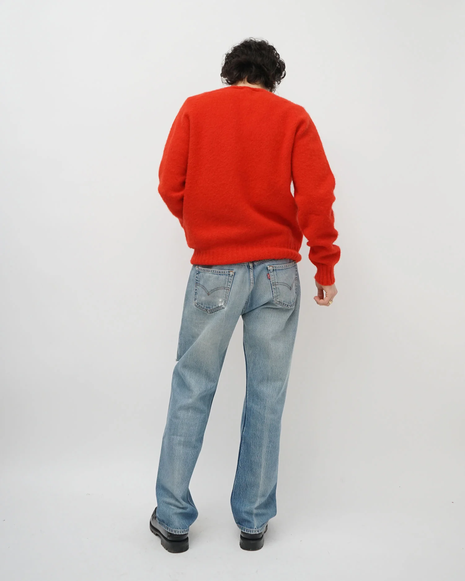 Brushed Shetland Sweater Crew Neck / Red - Image 6