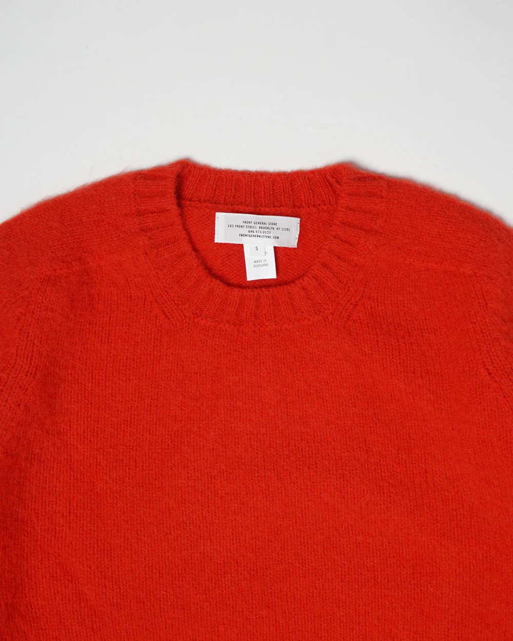 Brushed Shetland Sweater Crew Neck / Red - Image 7