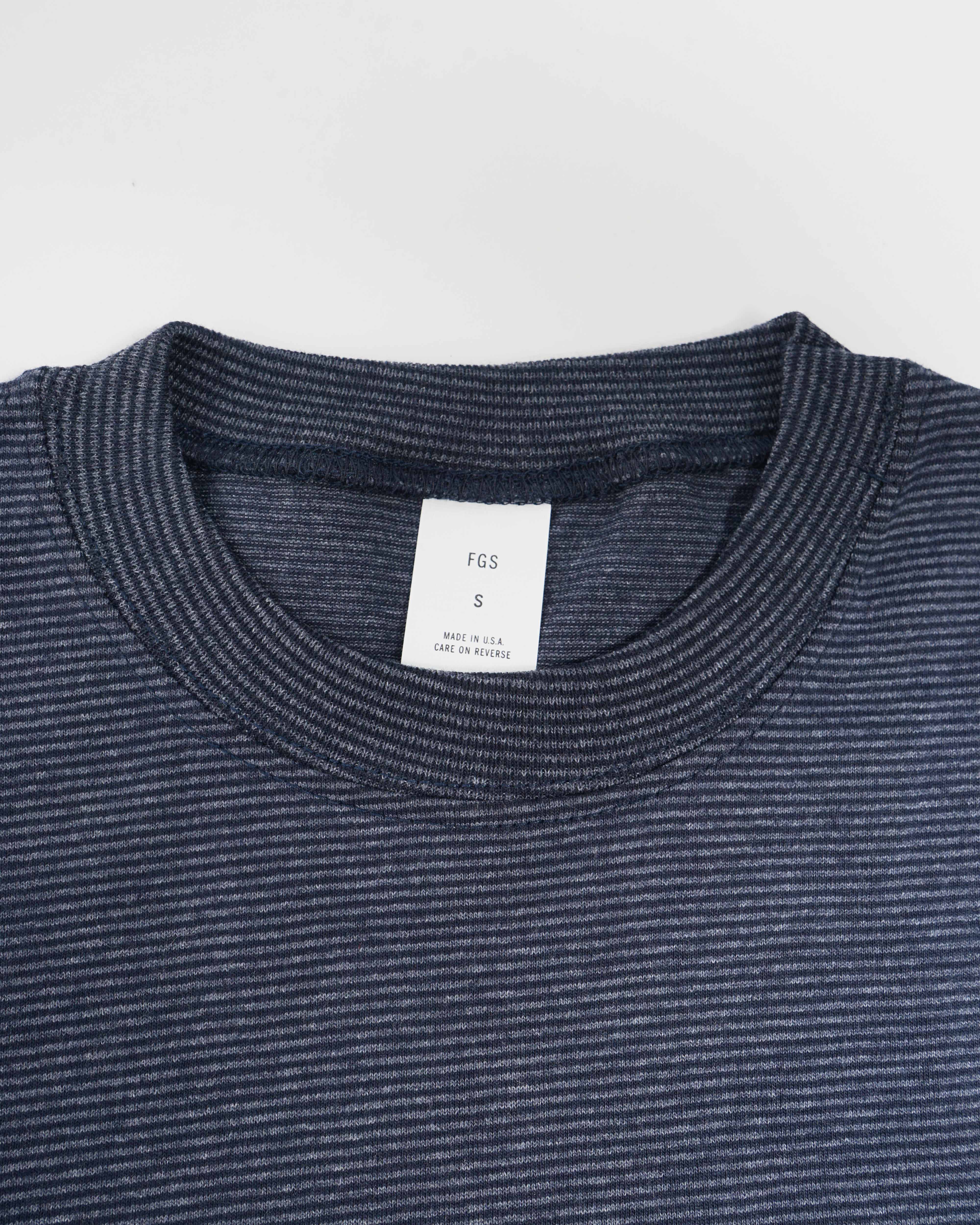 Micro Stripe T-shirt / Dark Blue - Image 9