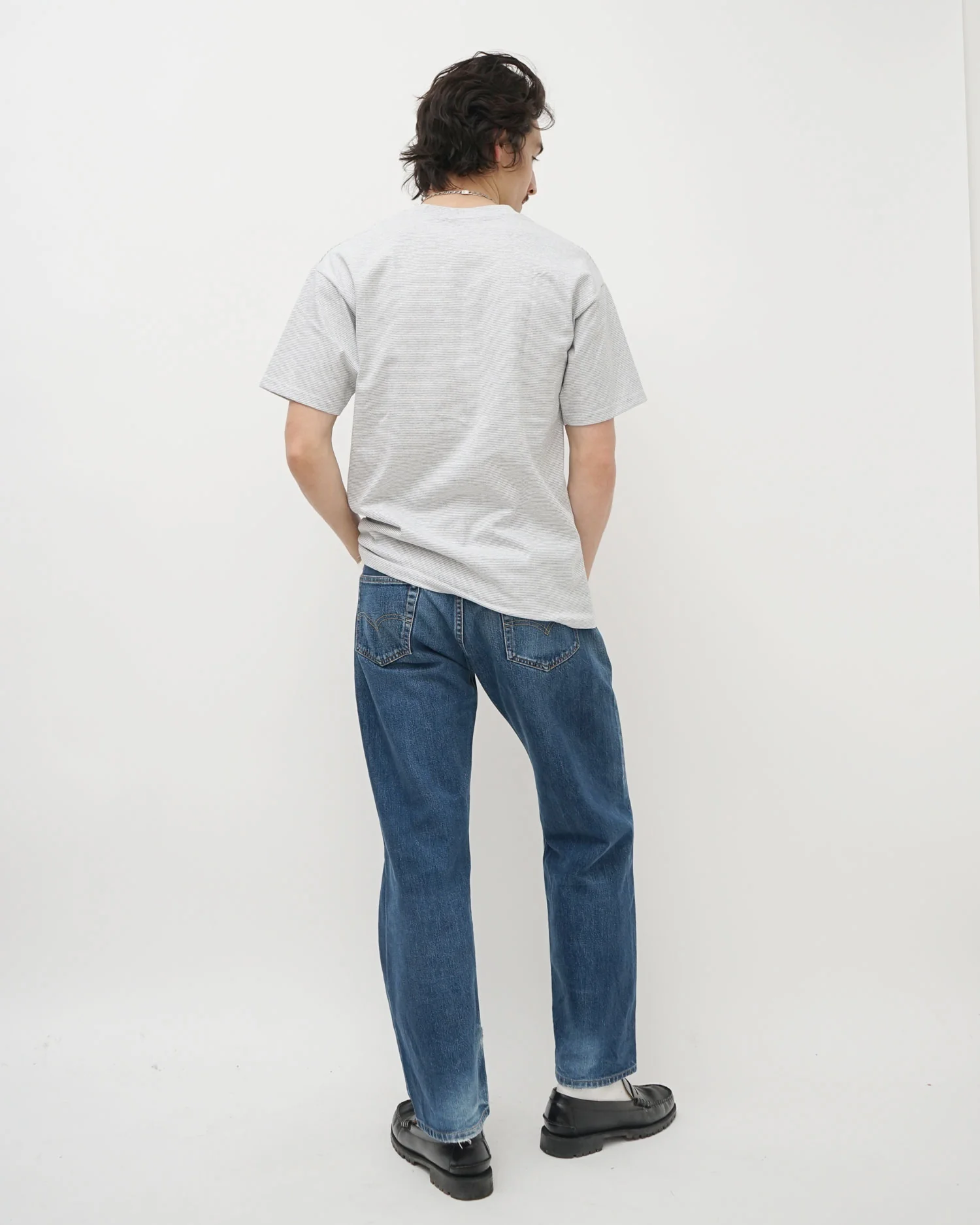 Micro Stripe T-shirt / Light Gray - Image 7