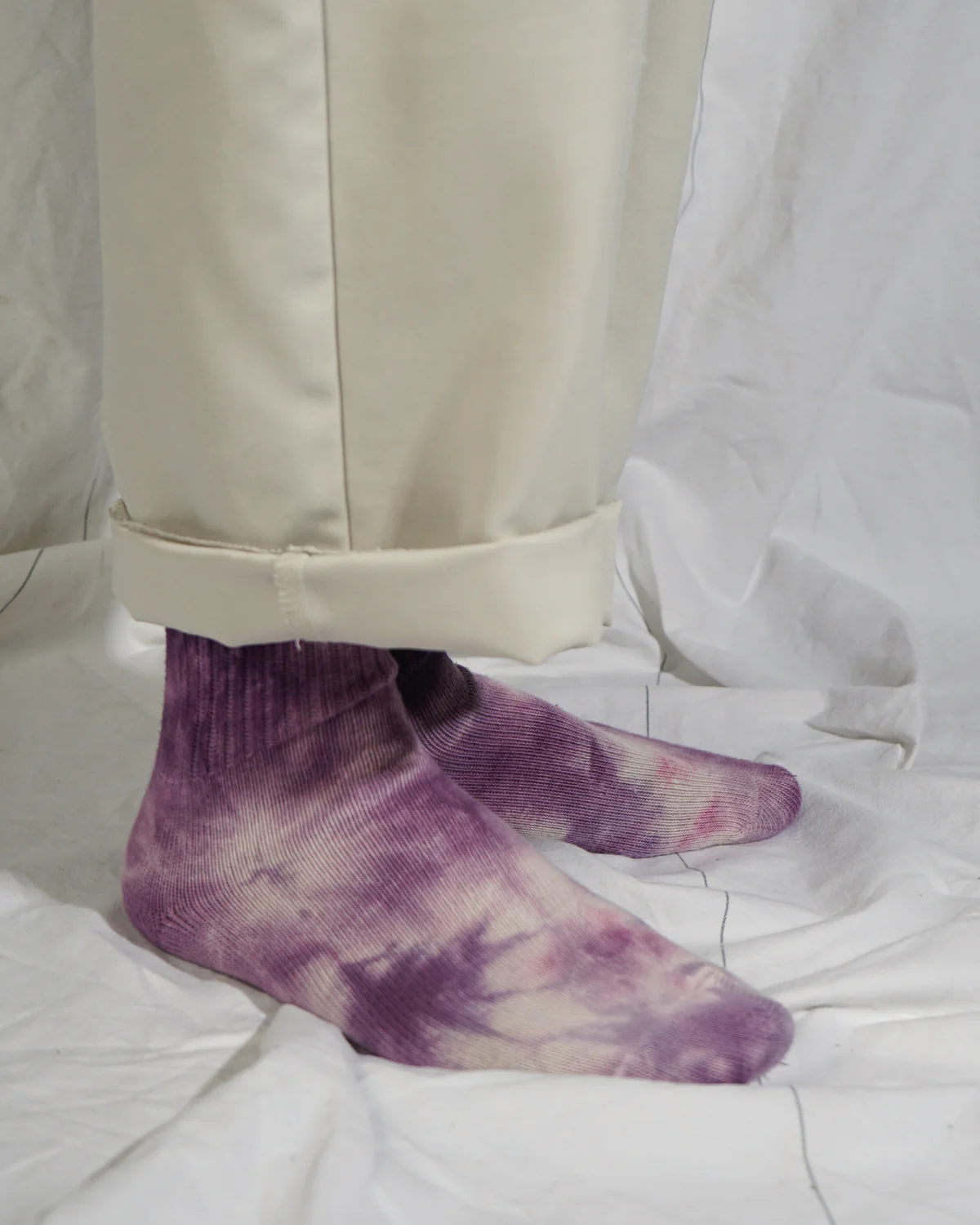 Silket Tie Dye Half Socks / Purple - Image 4