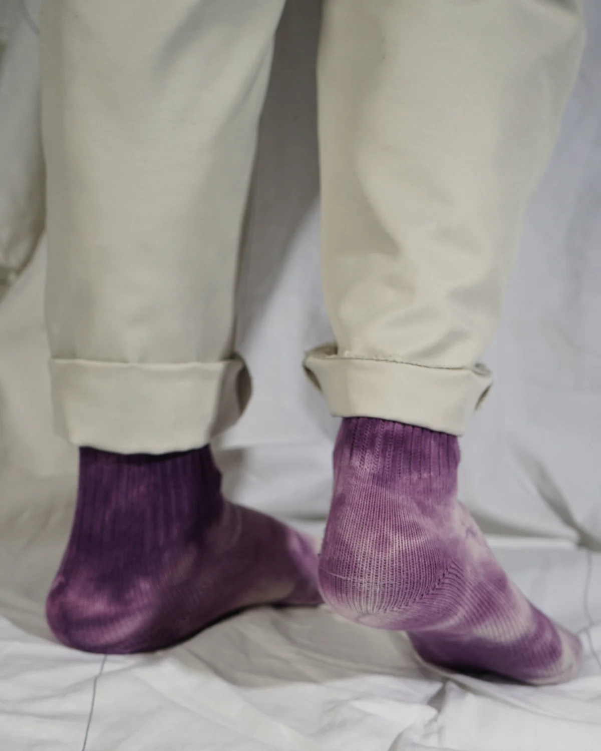 Silket Tie Dye Half Socks / Purple - Image 5
