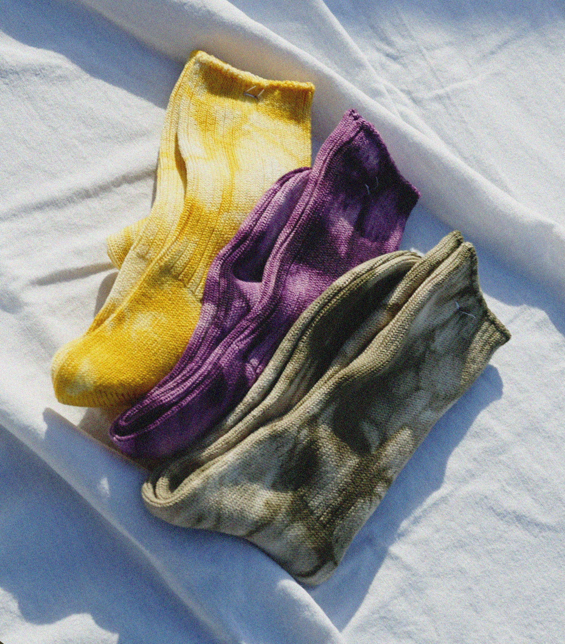 Silket Tie Dye Half Socks / Purple - Image 6