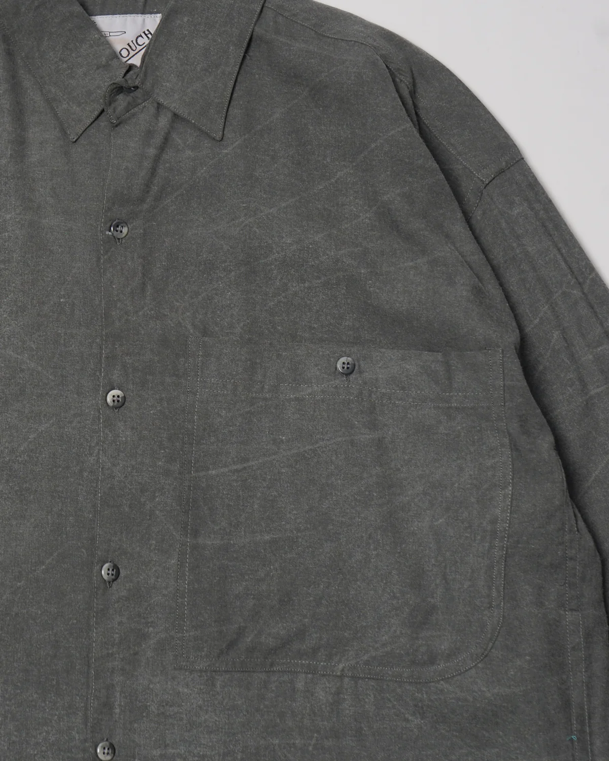Pigment Dye Rayon Shirt / Gray - Image 9