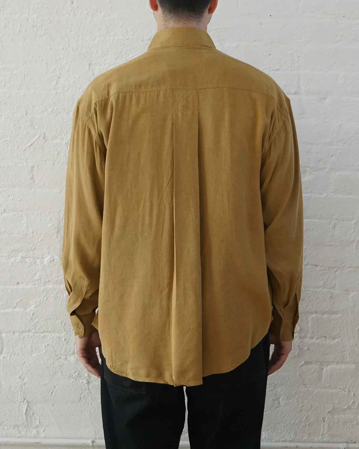 Pigment Dye Rayon Shirt / Mustard - Image 4