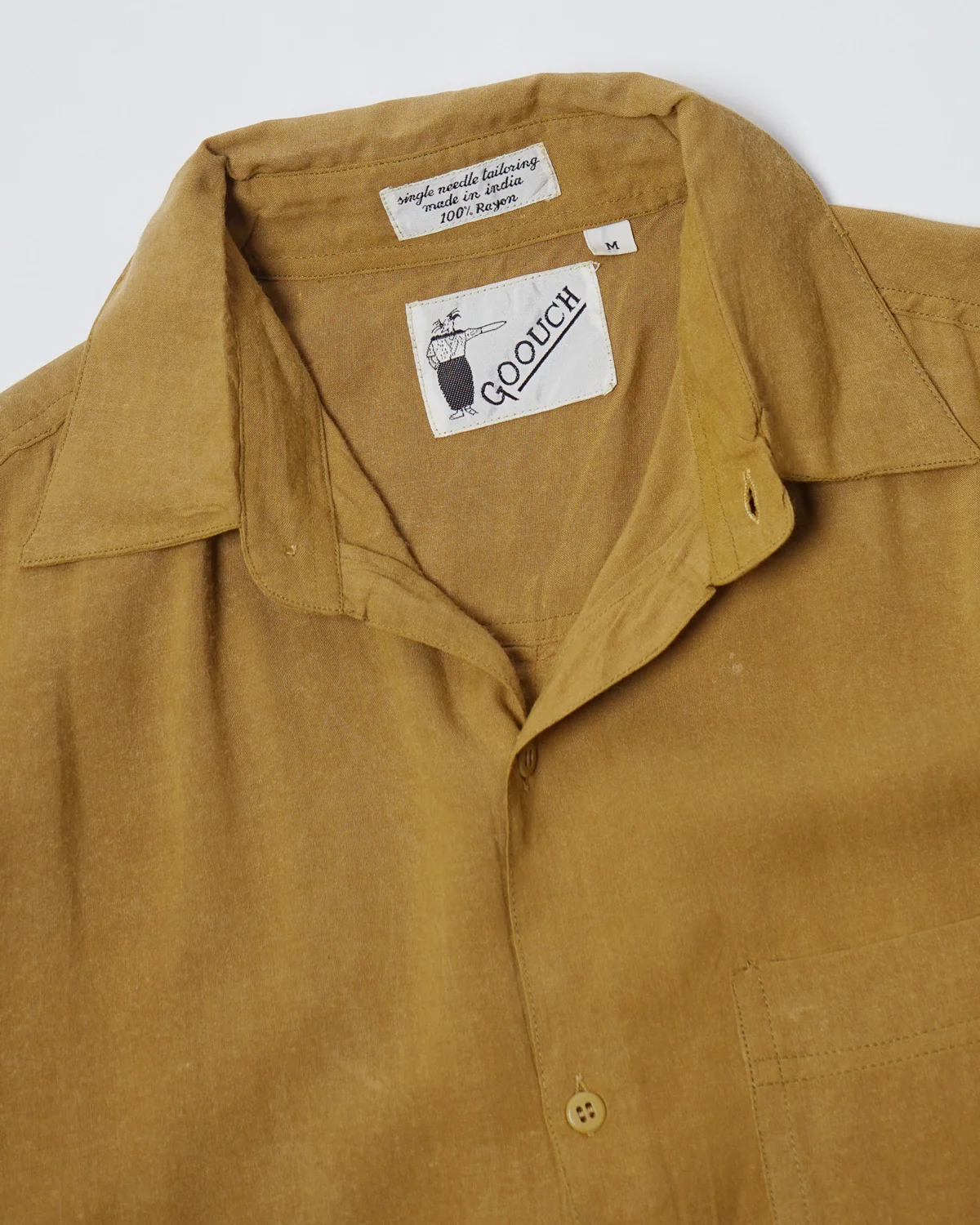Pigment Dye Rayon Shirt / Mustard - Image 7