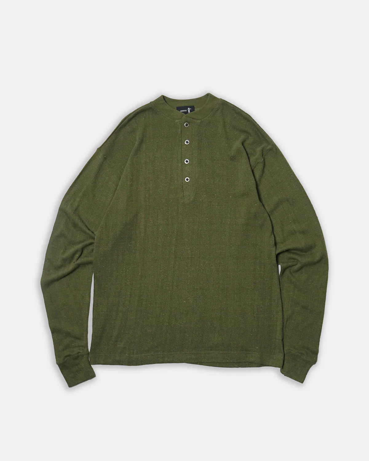 Silk Nep Henry Neck L/S / Green - Image 4