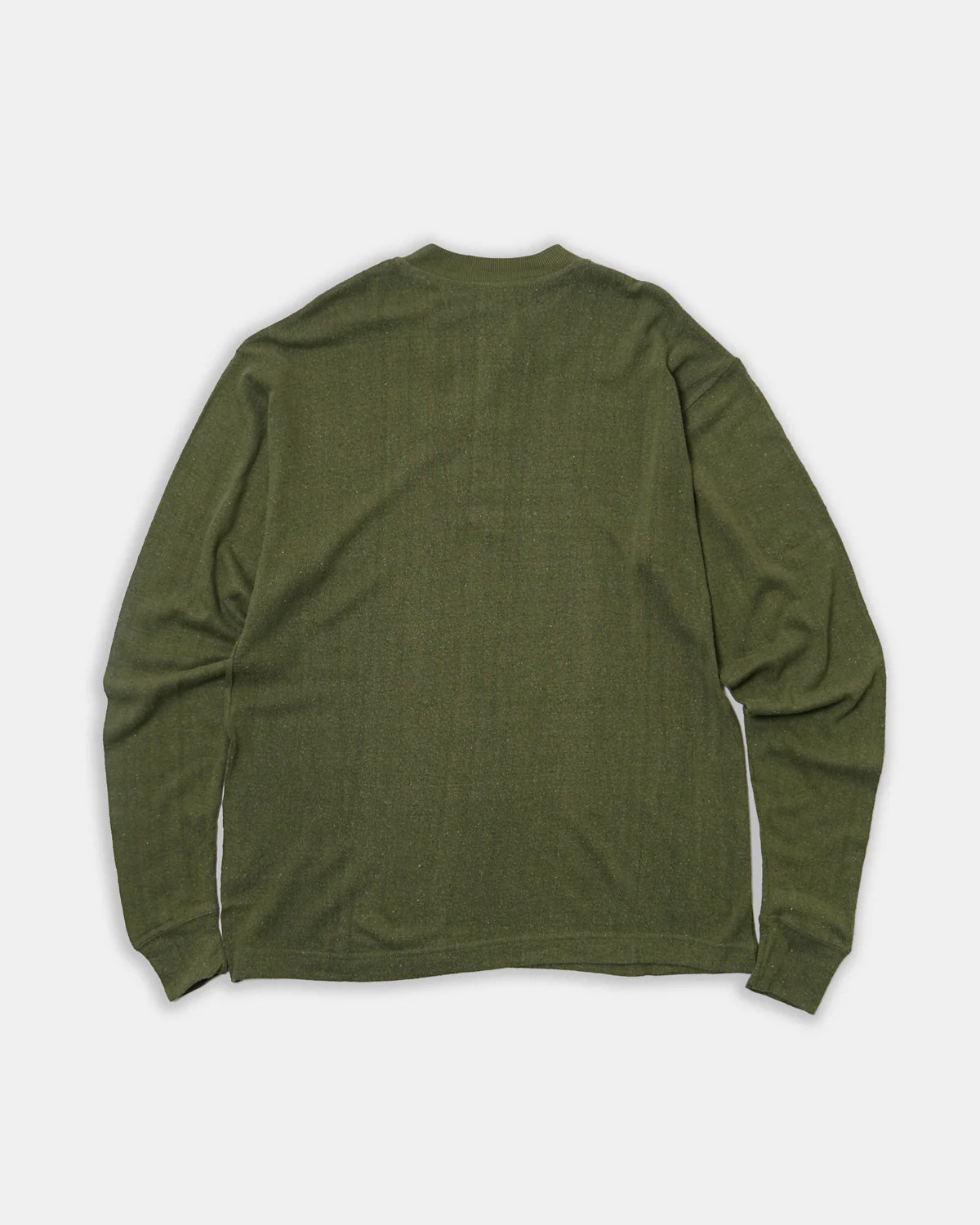 Silk Nep Henry Neck L/S / Green - Image 5