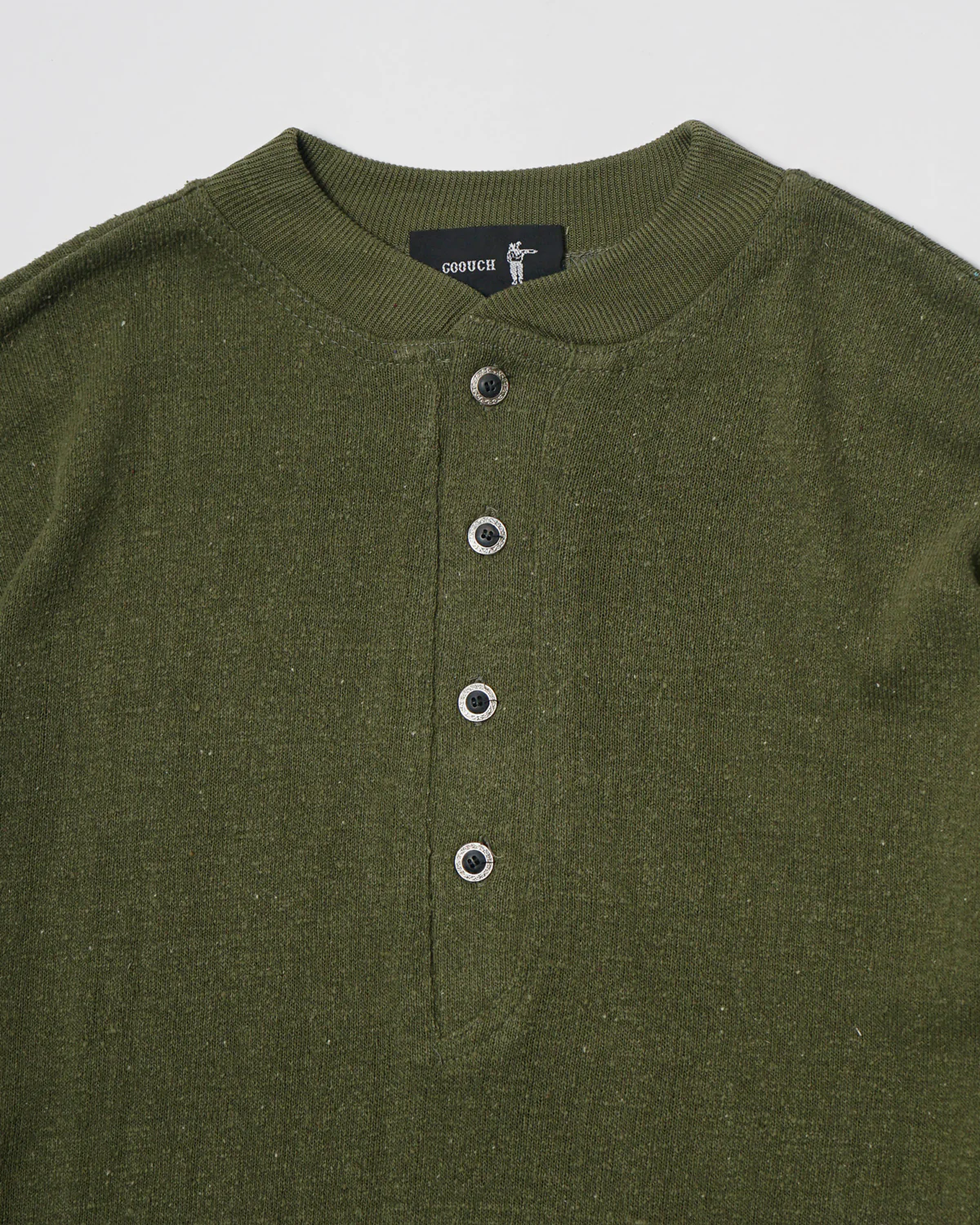 Silk Nep Henry Neck L/S / Green - Image 6