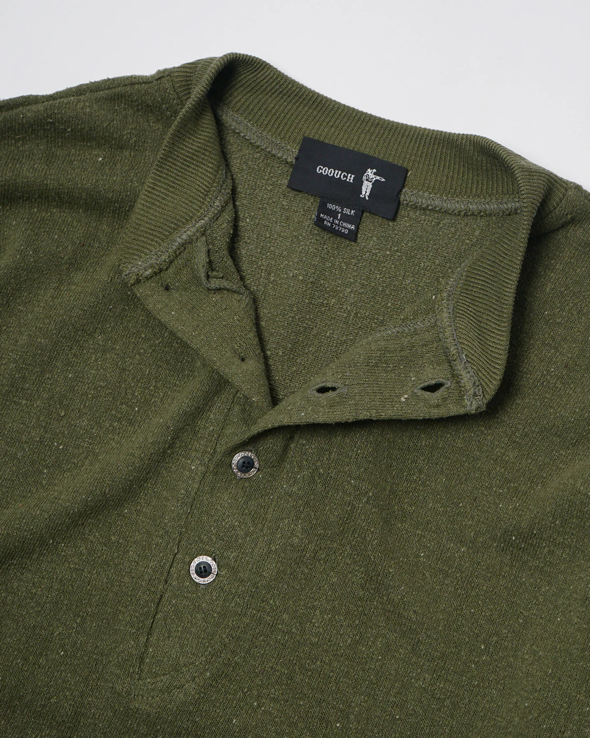 Silk Nep Henry Neck L/S / Green - Image 7