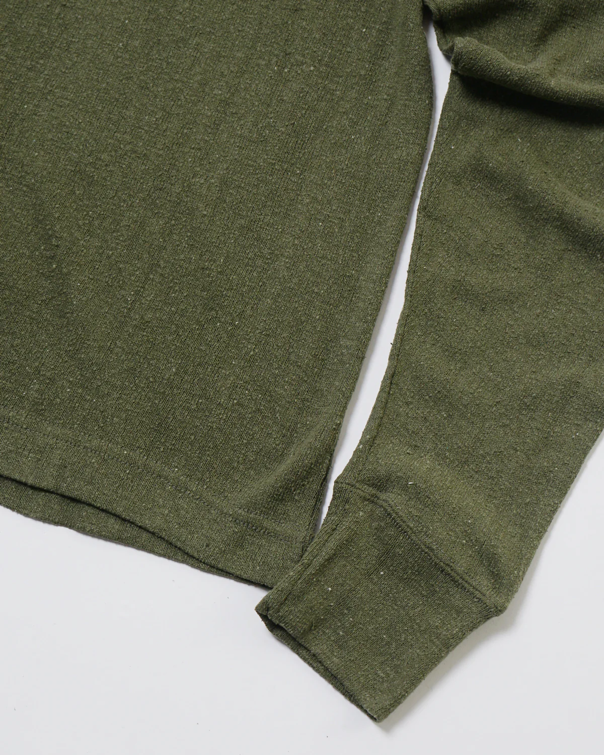 Silk Nep Henry Neck L/S / Green - Image 8