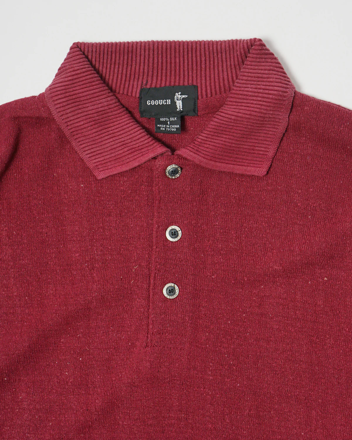 Silk Nep Polo L/S / Burgundy - Image 4