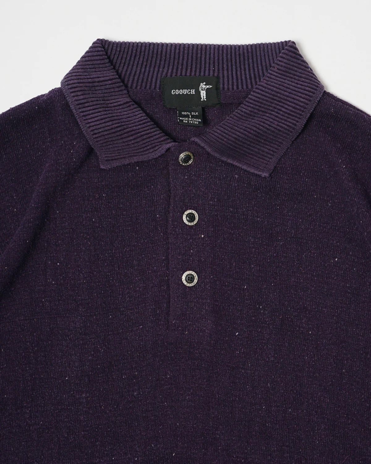 Silk Nep Polo L/S / Purple - Image 7