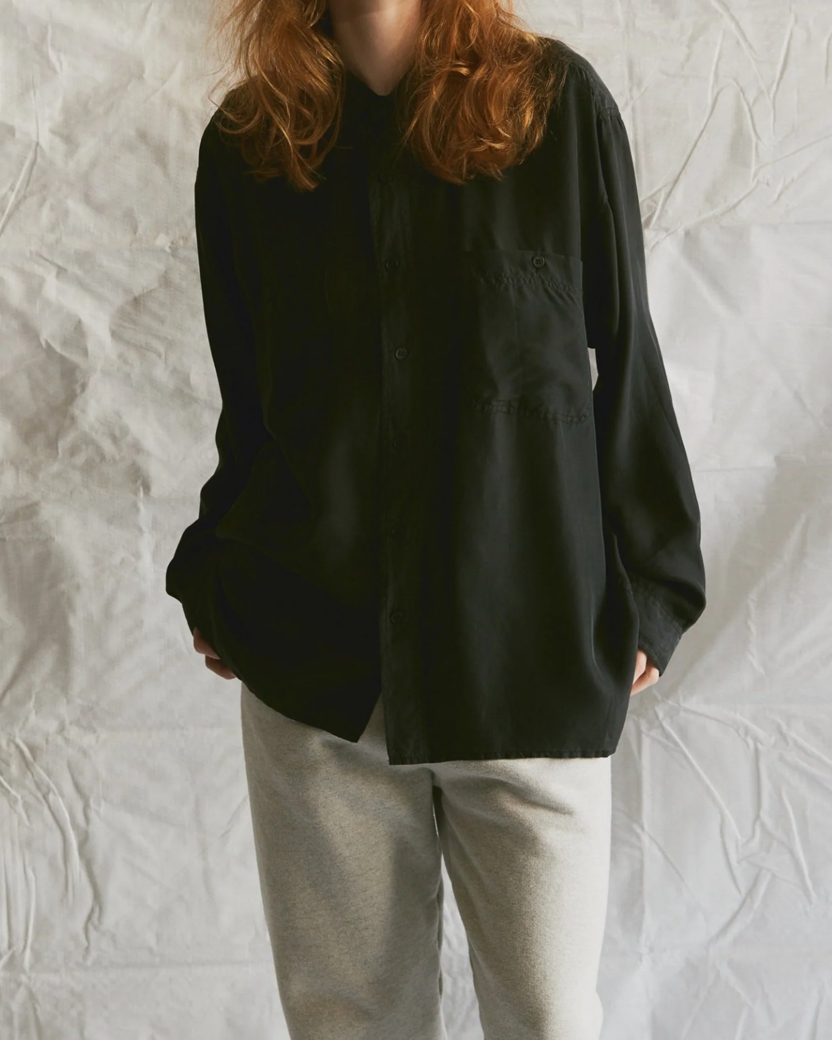 Silk Shirt Long Sleeve / Basic - Image 15