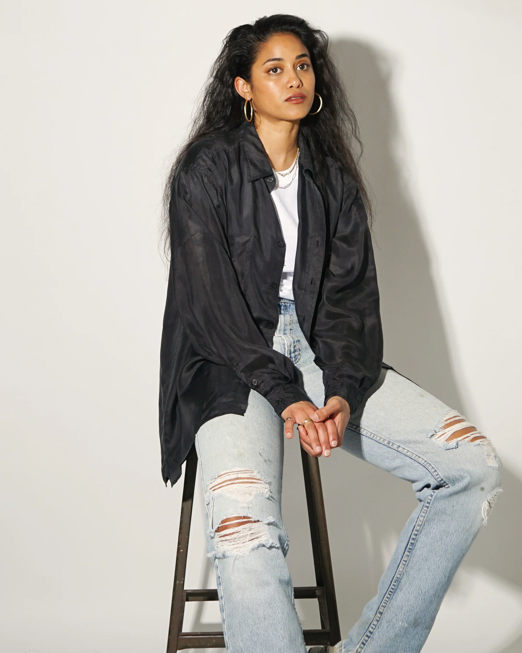 Silk Shirt Long Sleeve / Basic - Image 4