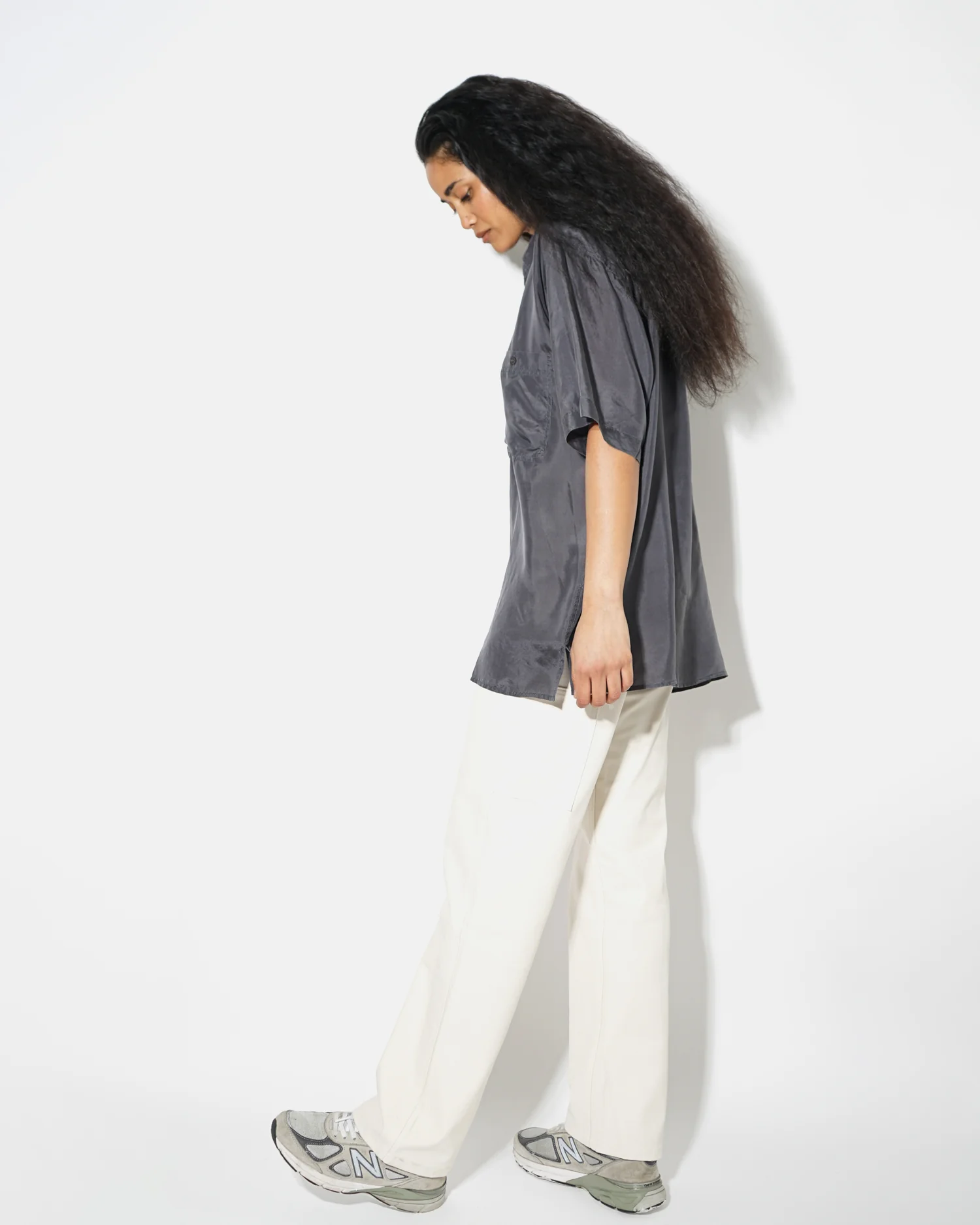 Silk Shirt Short Sleeve / Basic - Image 3