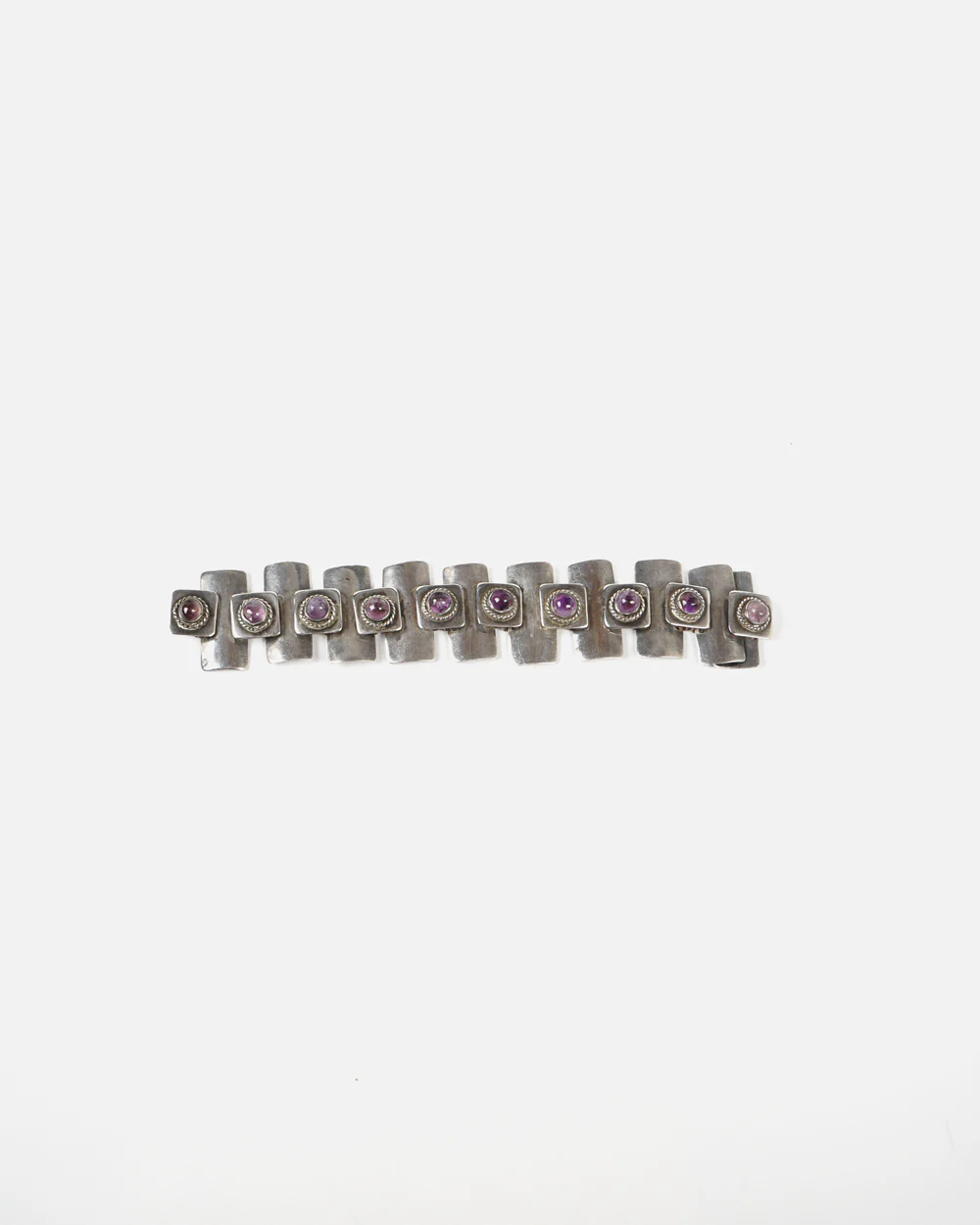 Silver x Amethyst Panel Bracelet - Image 4